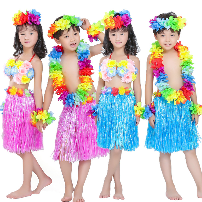 双层加厚六一儿童幼儿园表演演出服夏威夷草裙舞服装舞蹈花环套装|ruв категории движение/йога/фитнес/фанаты товаров, танец/аэробика/гимнастика, хула, хула костюм - от Buy2taobao.com для оказания профессиональной услуги покупки агента Taobao