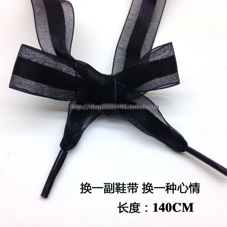 潮人优质女鞋饰品配件蝴蝶结HOZ同款蕾丝高档绸缎黑白色鞋带140CM|ruв категории Аксессуары, сумки и обувь/аксессуары для ремня, обувь, аксессуары, шнурок - от Buy2taobao.com для оказания профессиональной услуги покупки агента Taobao