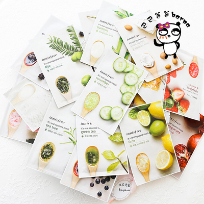 Barpa正品Innisfree悦诗风吟天然精华面膜贴 黄瓜补水保湿控油1片