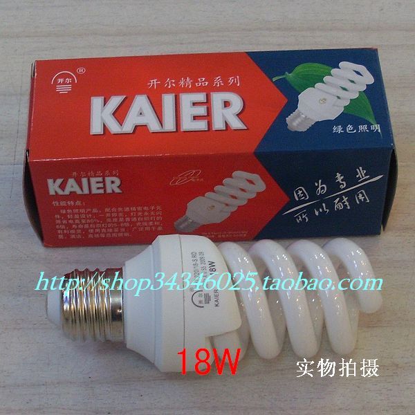 【只賺好評不賺錢】上海開爾 三基色全螺旋節能燈18W 白/黃在類目 家裝主材, 光源, 熒光燈, 緊湊型節能熒光燈中 - 來自Buy2taobao.com提供專業的淘寶代購服務