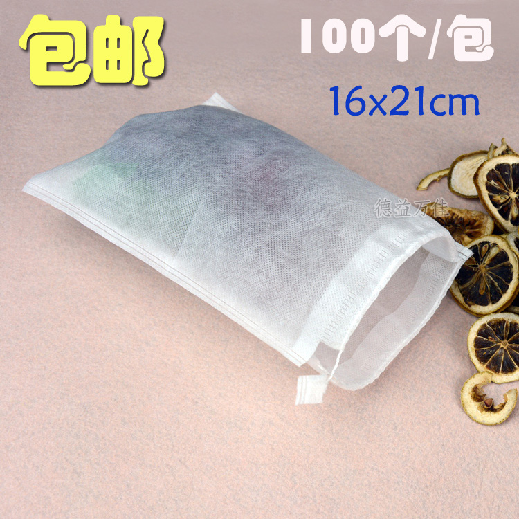100个16*21cm抽线无纺布煎中药袋过滤袋卤料包足浴袋泡茶煲汤袋子在类目 厨房/烹饪用具, 烹饪用具, 其它中 - 来自Buy2taobao.com提供专业的淘宝代购服务