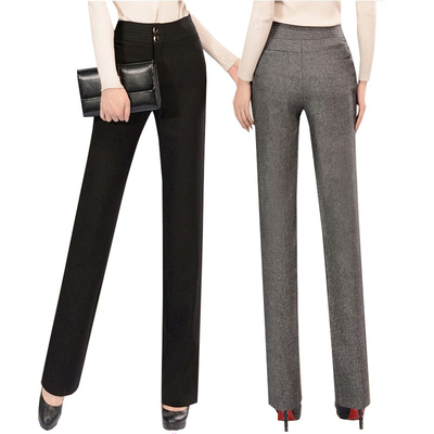 春秋女2019新款气质女裤垂坠显瘦高腰舒适免烫显身材直筒裤西裤