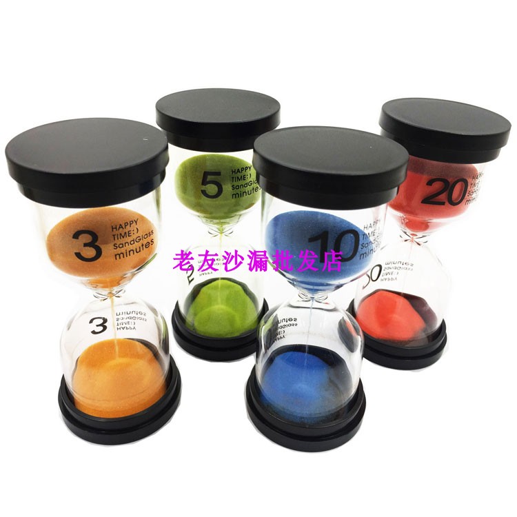 4色黑盖沙漏套装5 创意3/10/15/20/30分钟计时器玻璃沙漏工艺礼品|ruв категории начало ежедневно, часы, таймер/таймер - от Buy2taobao.com для оказания профессиональной услуги покупки агента Taobao