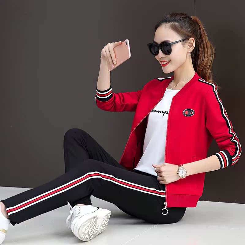 Sports suit Spring and autumn season 2018 new pattern fashion Korean Edition Athletic Wear Large leisure time Sweater Threein the Women's clothing/Boutique , Set/Student uniforms/Work uniforms , Leisure sports suit category - from Buy2taobao.com to provide professional Taobao agent buy service