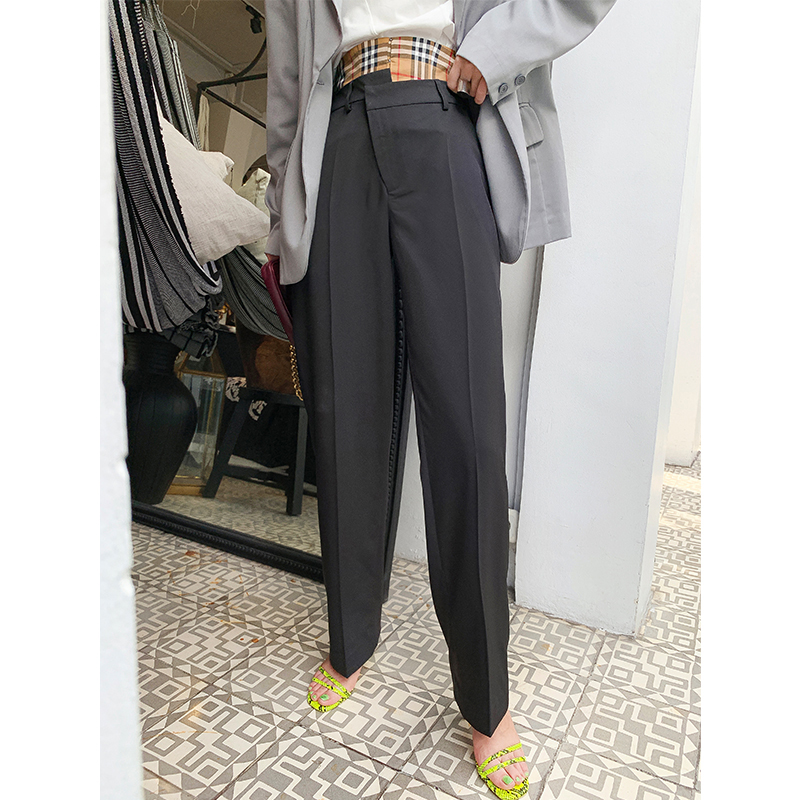 LIN CHAO ZHANG Trendy English Unique Dual waist design Easy cotton material leisure time suit trousersin the Women's clothing/Boutique , Pants , Suit pants/Dress pants category - from Buy2taobao.com to provide professional Taobao agent buy service