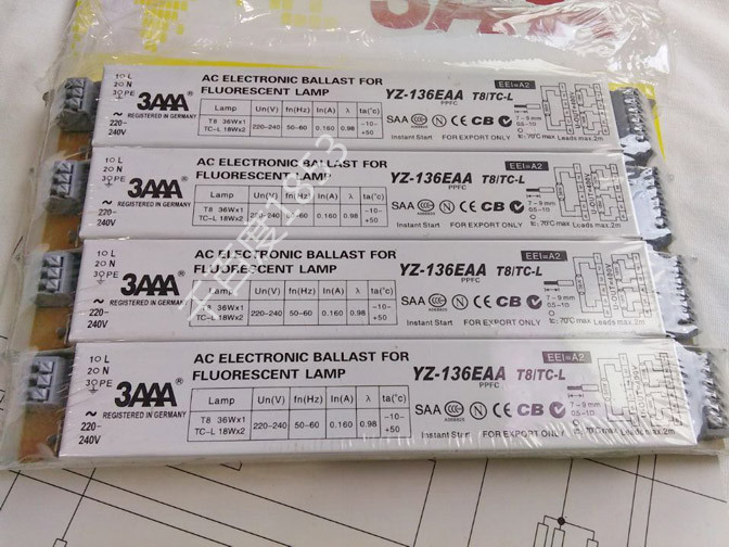 3AAA电子镇流器 YZ-1*36EAA T8/TC-L 18w*2 一拖一36W40W在类目 家装主材, 灯具灯饰, 灯具配件中 - 来自Buy2taobao.com提供专业的淘宝代购服务