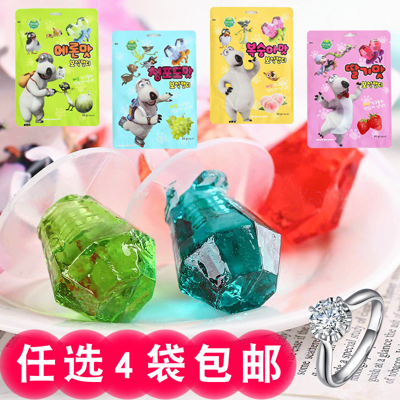 the republic of korea Imported Korea-US Wo fruit gemstone Ring Sugar 4 children Cartoon Princess models girl candy giftin the Snacks/Nuts/Specialty , Sweets and snacks/Jelly/Pudding , Candy category - from Buy2taobao.com to provide professional Taobao agent buy service