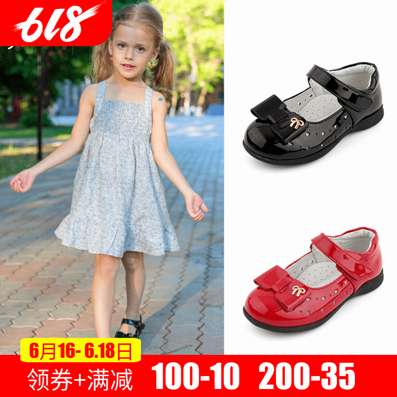 girl leather shoes black Patent leather kindergarten Korean Edition Bow 5 Hollow ventilation 3-6 children Princess shoesin the Shoes/Baby Shoes/Parent-child shoes , Leather shoes category - from Buy2taobao.com to provide professional Taobao agent buy service