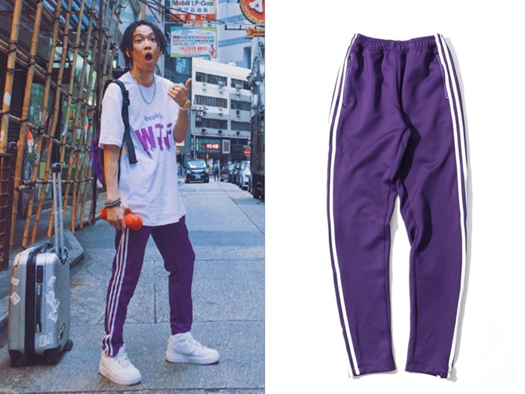 INS Same item Your boy TT Hip-hop hip-hop Trendsetter Three bars Retro purple school uniform motion sweatpants malein the Men's clothing, Trousers category - from Buy2taobao.com to provide professional Taobao agent buy service