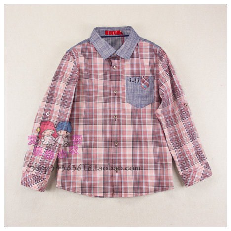 ELLE Special shop Children's clothing Boy Long sleeve lattice shirt 2ES30361 Special topsin the Children/Baby/Family fitted , Shirt category - from Buy2taobao.com to provide professional Taobao agent buy service