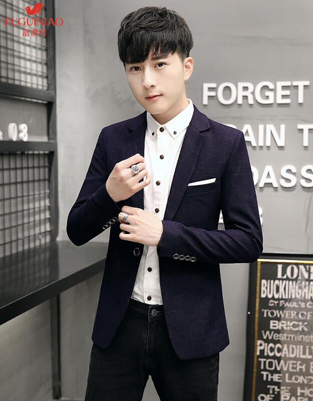 man 's suit Four seasons Self cultivation Korean Edition Small suit man go to work Wedding best man Deep purplein the Personalized custom/Design Services/DIY , Custom clothing bags , Custom clothing , Custom tailored suit category - from Buy2taobao.com to provide professional Taobao agent buy service