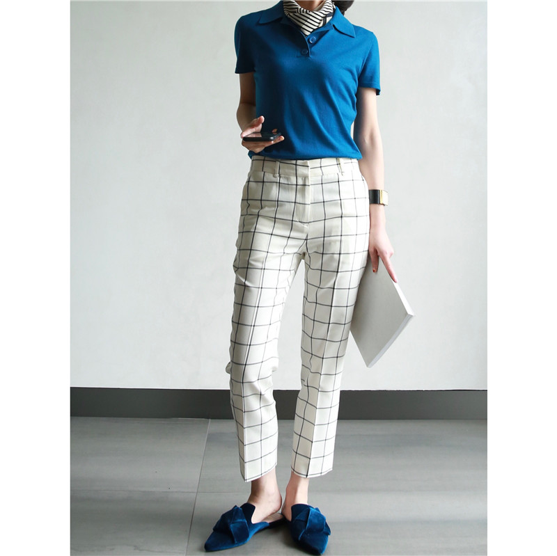 FANNIU2019 New spring and summer However, when British style black and white Plaid Twill Cotton Versatile Nine points Western-style trousersin the Women's clothing/Boutique , Pants , Suit pants/Dress pants category - from Buy2taobao.com to provide professional Taobao agent buy service