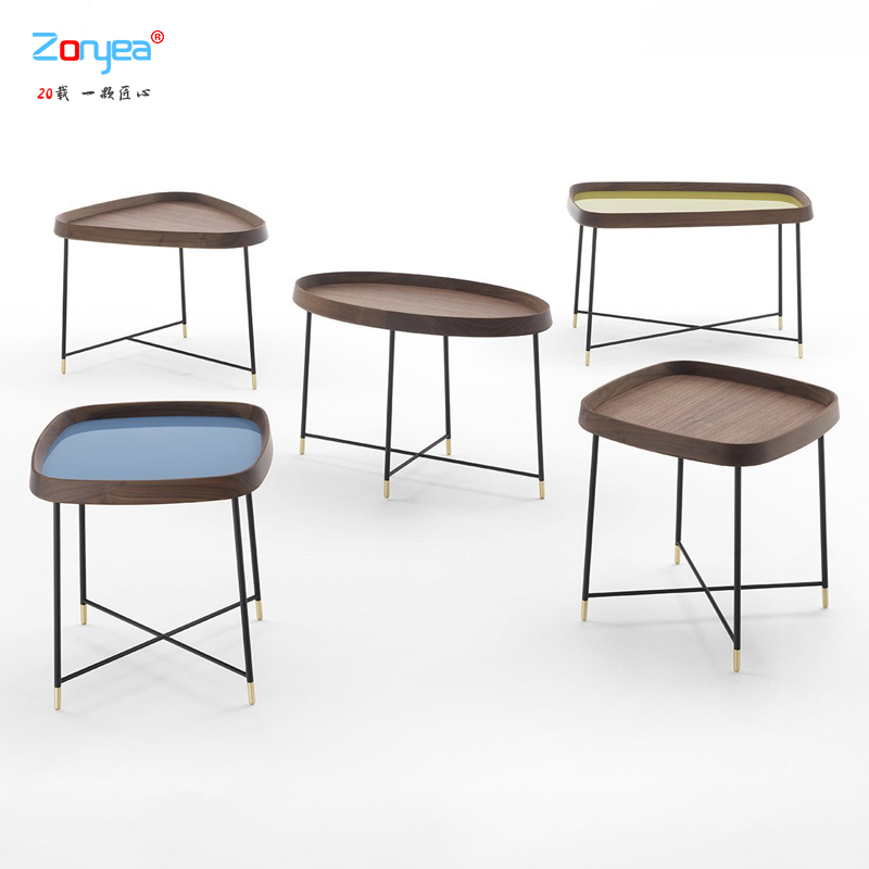 Northern Europe Solid wood coffee table Simplicity originality a living room Small round table Walnut American style tea table modern Iron art Special-shaped tea tablein the Residential furniture , Categories , Tea table category - from Buy2taobao.com to provide professional Taobao agent buy service