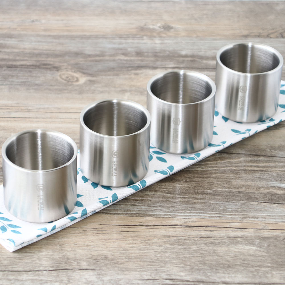 Export double deck 18/10 Stainless steel coffee mug Wine Glass travel Field Dine together Small cup 200MLin the Tableware , Coffee , Mug category - from Buy2taobao.com to provide professional Taobao agent buy service