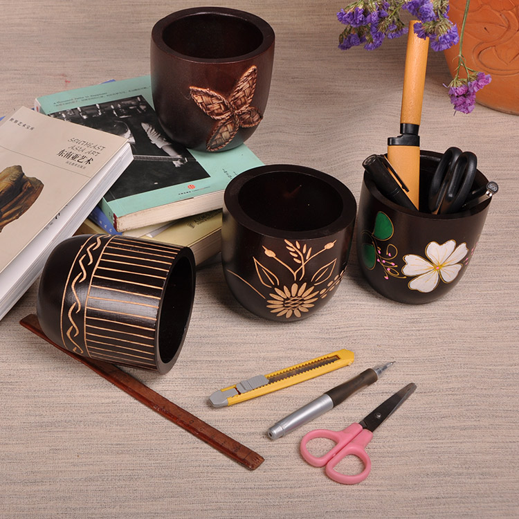 Wooden pen holder Thailand originality fashion Southeast Asia Hand drawn Office white collar Darling Crafts ornamentsin the Storage consolidation , Home Storage appliances , Storage tank , Pen case category - from Buy2taobao.com to provide professional Taobao agent buy service