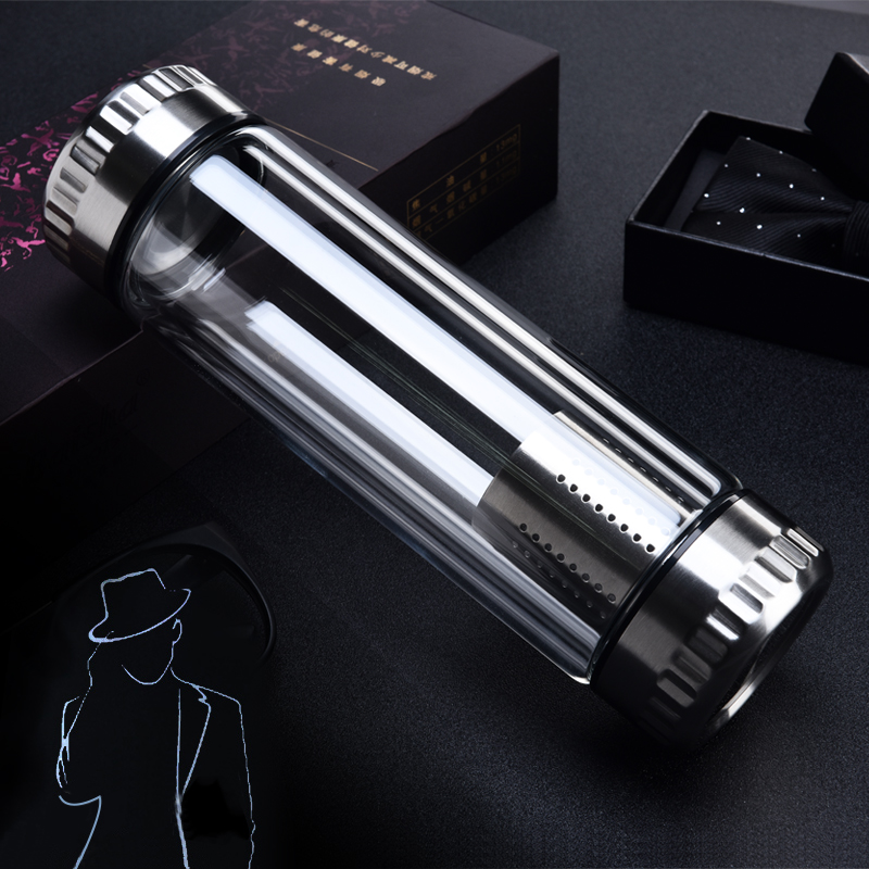 佰升双层耐隔热玻璃杯水杯男车载家用双头盖底部滤网泡茶水分离|ruв категории посуда, кубок/кубок/чайник, стакан - от Buy2taobao.com для оказания профессиональной услуги покупки агента Taobao