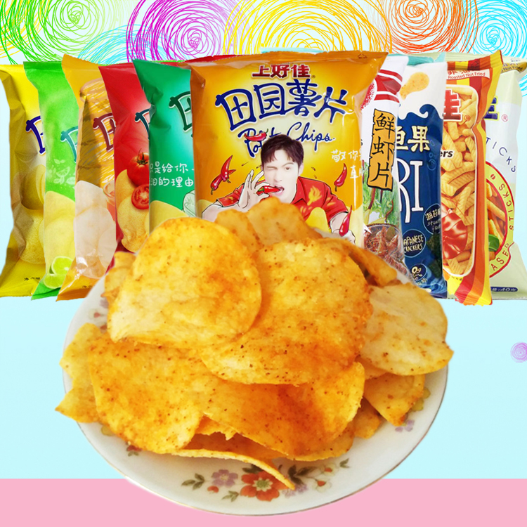 上好佳田園薯片蝦片50g*8包香辣味芥末原味膨化混合裝零食大禮包在類目 零食/堅果/特產, 餅乾/膨化, 膨化食品中 - 來自Buy2taobao.com提供專業的淘寶代購服務