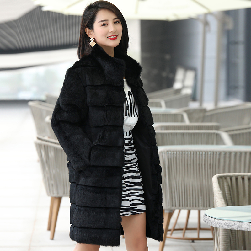 2018新款整皮兔毛海宁皮草外套女士中长款立领修身加棉大衣特价|msdalam kategori Butik wanita / wanita, bulu - dari Buy2taobao.com untuk memberikan perkhidmatan ejen Taobao profesional membeli