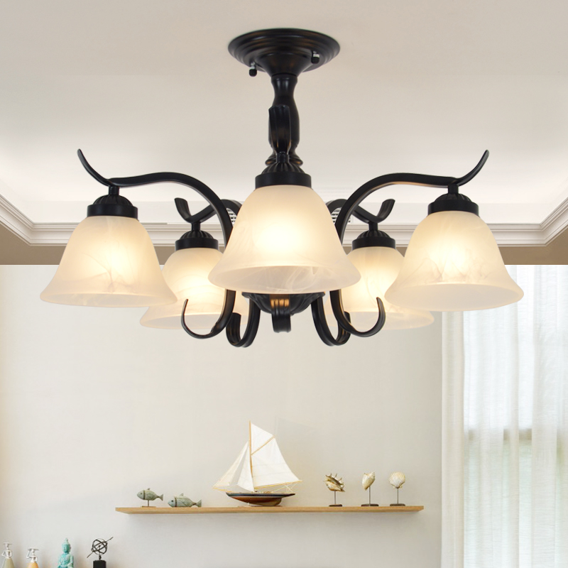 American style rural Iron art Ceiling lamp Countryside Retro Glass lamp European style Restaurant bedroom Study Ceiling Lightingin the Decoration main material , Lamps , Ceiling category - from Buy2taobao.com to provide professional Taobao agent buy service