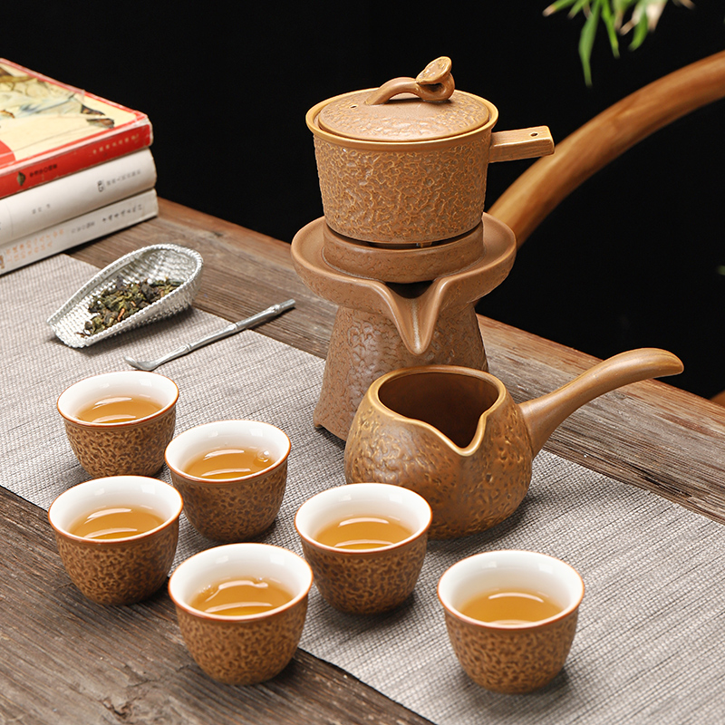 茗峰陶瓷功夫茶具套装半自动懒人泡茶具出水芙蓉创意石磨礼品茶具在类目 餐饮具, 茶具, 功夫茶具中 - 来自Buy2taobao.com提供专业的淘宝代购服务