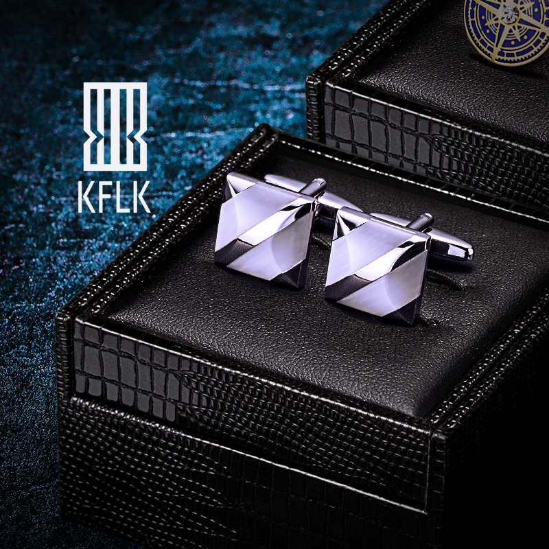 KFLK Rhodium man shirt Cufflinks Sleeve nail high-grade shirt Cuff business affairs French Fasteners customizedin the Accessories/Leather belt/Hat/Muffler , Cufflink category - from Buy2taobao.com to provide professional Taobao agent buy service