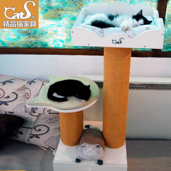 CatS-G1b 高低强力猫抓柱(带小猫床)CatS时尚猫家具在类目 宠物/宠物食品及用品, 猫/狗玩具, 猫爬架中 - 来自Buy2taobao.com提供专业的淘宝代购服务