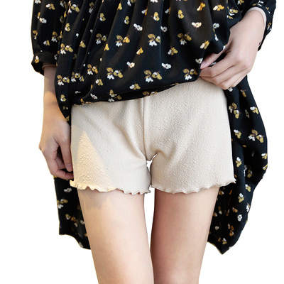 小窝家安全裤防走光外穿打底裤女短裤夏薄款荷叶边弹力保险裤DA46