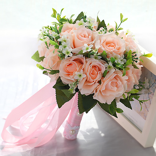 香槟玫瑰韓式新娘婚禮仿真手捧花 結婚手捧花 新娘花球 花束在類目 鮮花速遞/花卉仿真/綠植園藝, 婚禮鮮花布置, 新娘手捧花中 - 來自Buy2taobao.com提供專業的淘寶代購服務