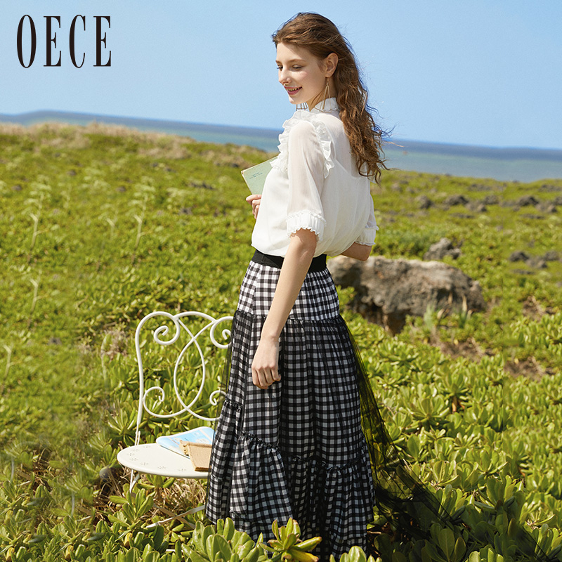 Oece Summer new Women's wear classic Plaid Waist Gauze skirt The dressin the Women's clothing/Boutique , Skirts category - from Buy2taobao.com to provide professional Taobao agent buy service