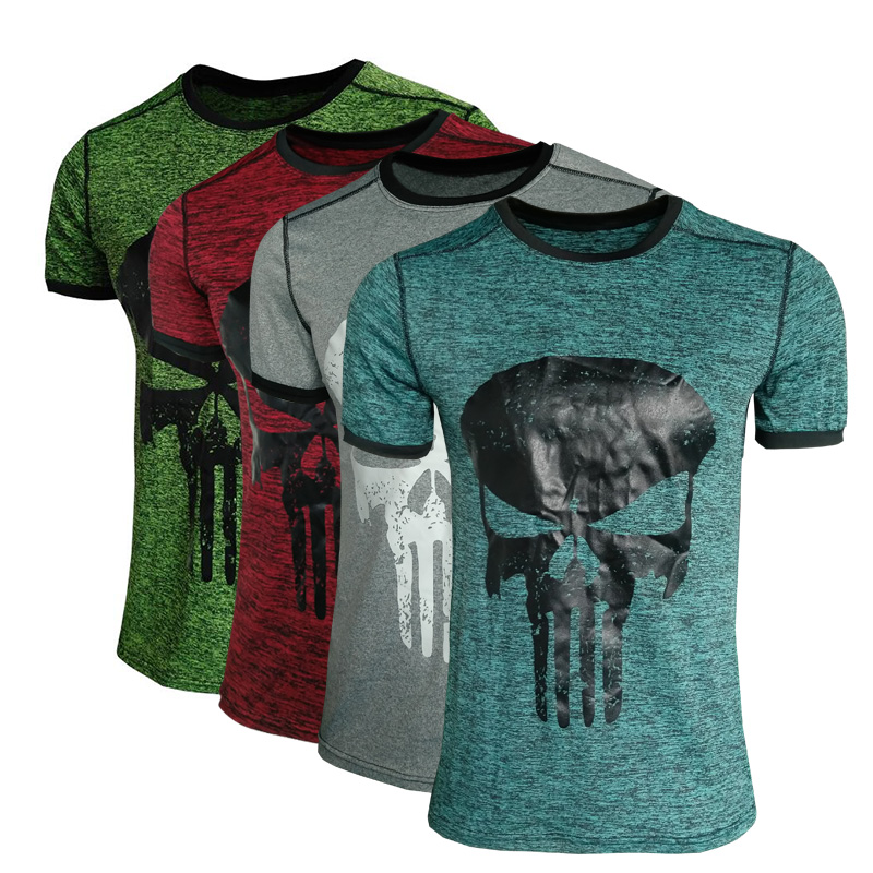 man Bodybuilding Quick drying ventilation Short sleeved 2018 new pattern Trend Punisher printing men's wear Large Loose type T-shirtin the Sportswear/Casual Clothing , Fitness Apparel , Fitness clothing category - from Buy2taobao.com to provide professional Taobao agent buy service