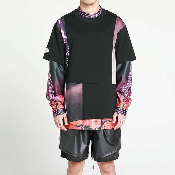OAwear 紫闪电拼接不对称字母tee "62688" SS 2019在类目 女装/女士精品, T恤中 - 来自Buy2taobao.com提供专业的淘宝代购服务