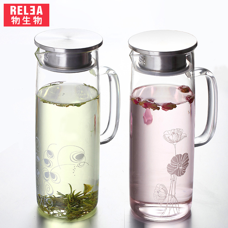 Biological material Heat Glass pot Hot water teapot Cold water bottles Juice maker Beautiful pattern capacity 1.35Lin the Tableware , Tea set , Teapot category - from Buy2taobao.com to provide professional Taobao agent buy service