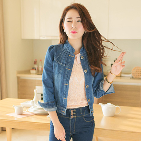正品<em>女短外套</em> <em>牛仔</em>短<em>外套</em>长袖<em>牛仔衣</em>上衣潮 ch