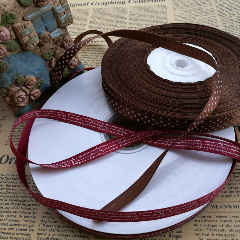 Small print english Coloured ribbon Snow point ribbon silk ribbon gift packing Supplies Material Science Florist Birthday Cake packingin the Flower delivery/Flowers simulation/Plants gardening , DIY Artificial flowers material , Production of materials (New) , Colored ribbon category - from Buy2taobao.com to provide professional Taobao agent buy service