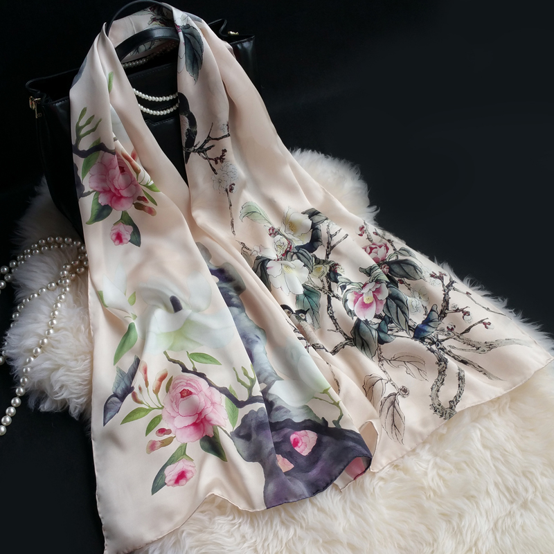 spring and autumn Chinese style Painting printing Real silk Silk scarf mulberry silk scarf have more cash than can be accounted for Hangzhou silk Shawl Defectivein the Accessories/Leather belt/Hat/Muffler , Muffler/Scarves/Shawl category - from Buy2taobao.com to provide professional Taobao agent buy service