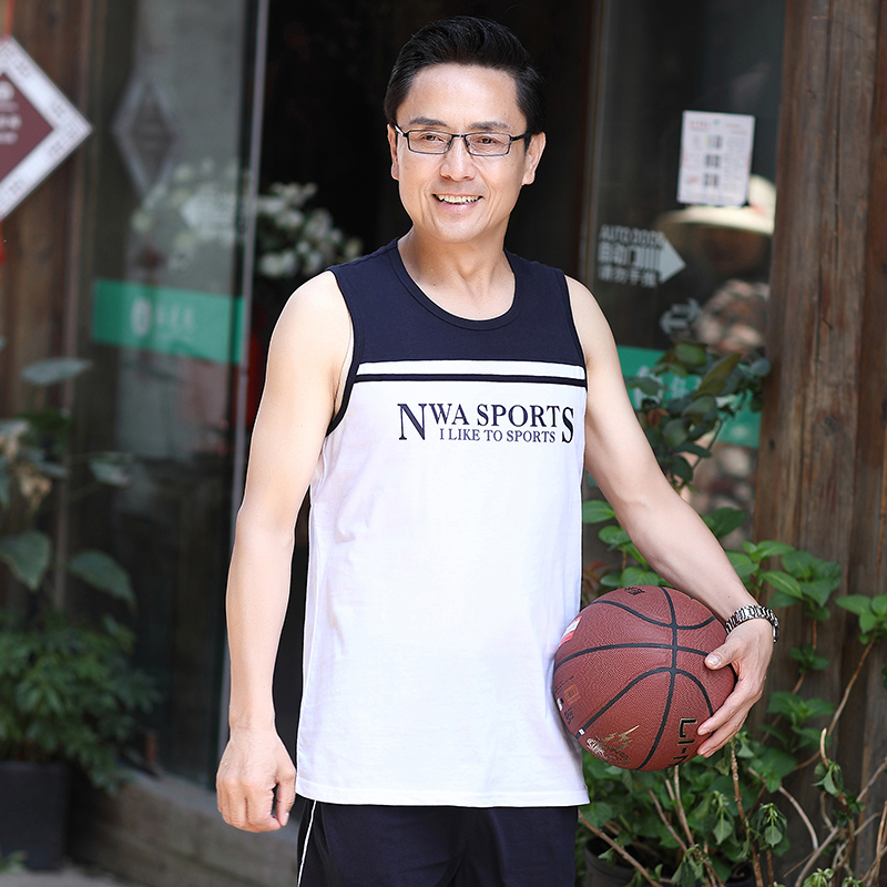中老年运动套装男夏季薄款爸爸宽松休闲跑步服爸中年男士背心短裤|ruв категории Мужская одежда, костюм, досуг, спортивный костюм - от Buy2taobao.com для оказания профессиональной услуги покупки агента Taobao