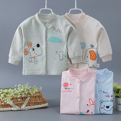 新生儿衣服0婴儿上衣1纯棉宝宝秋衣开衫3岁长袖6单件12个月春秋季