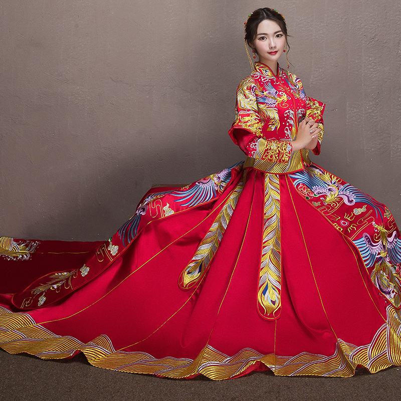 秀禾服2018新款新娘结婚嫁衣礼服龙凤褂古装中式婚纱秀和服敬酒服在类目 女装/女士精品, 婚纱/旗袍/礼服, 旗袍中 - 来自Buy2taobao.com提供专业的淘宝代购服务