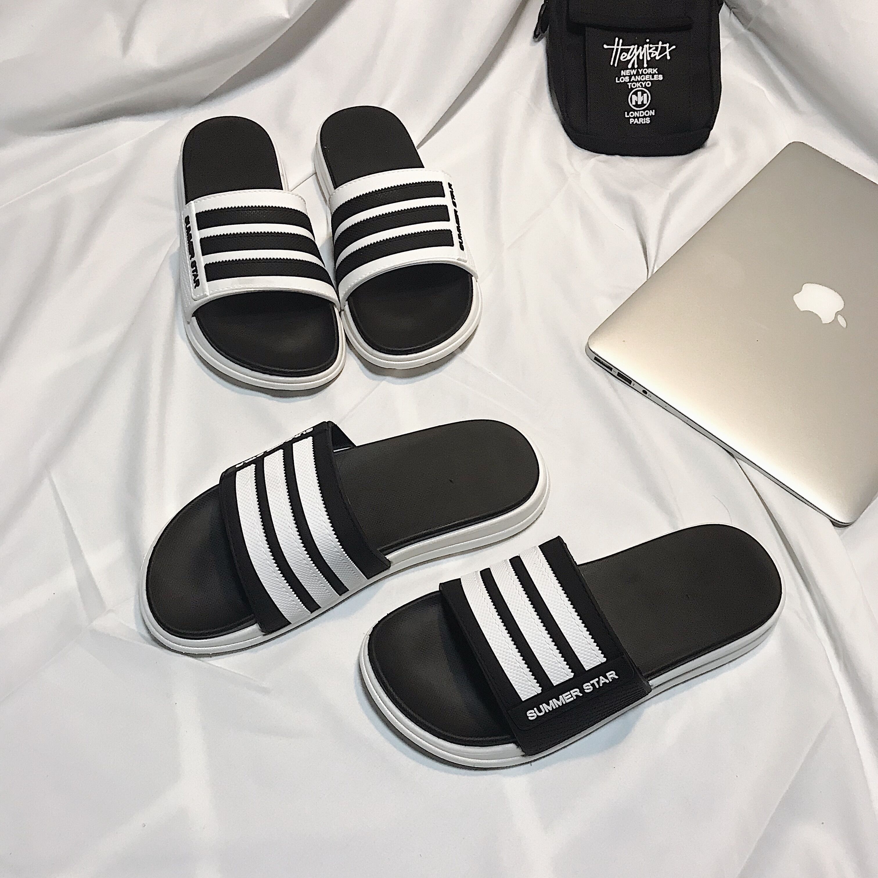 lovers Sandals Three bars Ultra-fire summer Exorcism Chaopai Harajuku ulzzang Sports sandals men and womenin the Men's Shoes, Slippers category - from Buy2taobao.com to provide professional Taobao agent buy service
