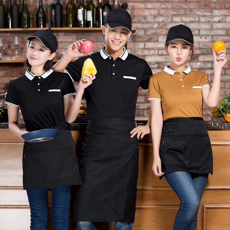 Waiter overalls Short sleeved Restaurant high-grade Summer wear summer T-shirt customized logo Fast food fashion womanin the Women's clothing/Boutique , Set/Student uniforms/Work uniforms , Hotel work uniforms category - from Buy2taobao.com to provide professional Taobao agent buy service