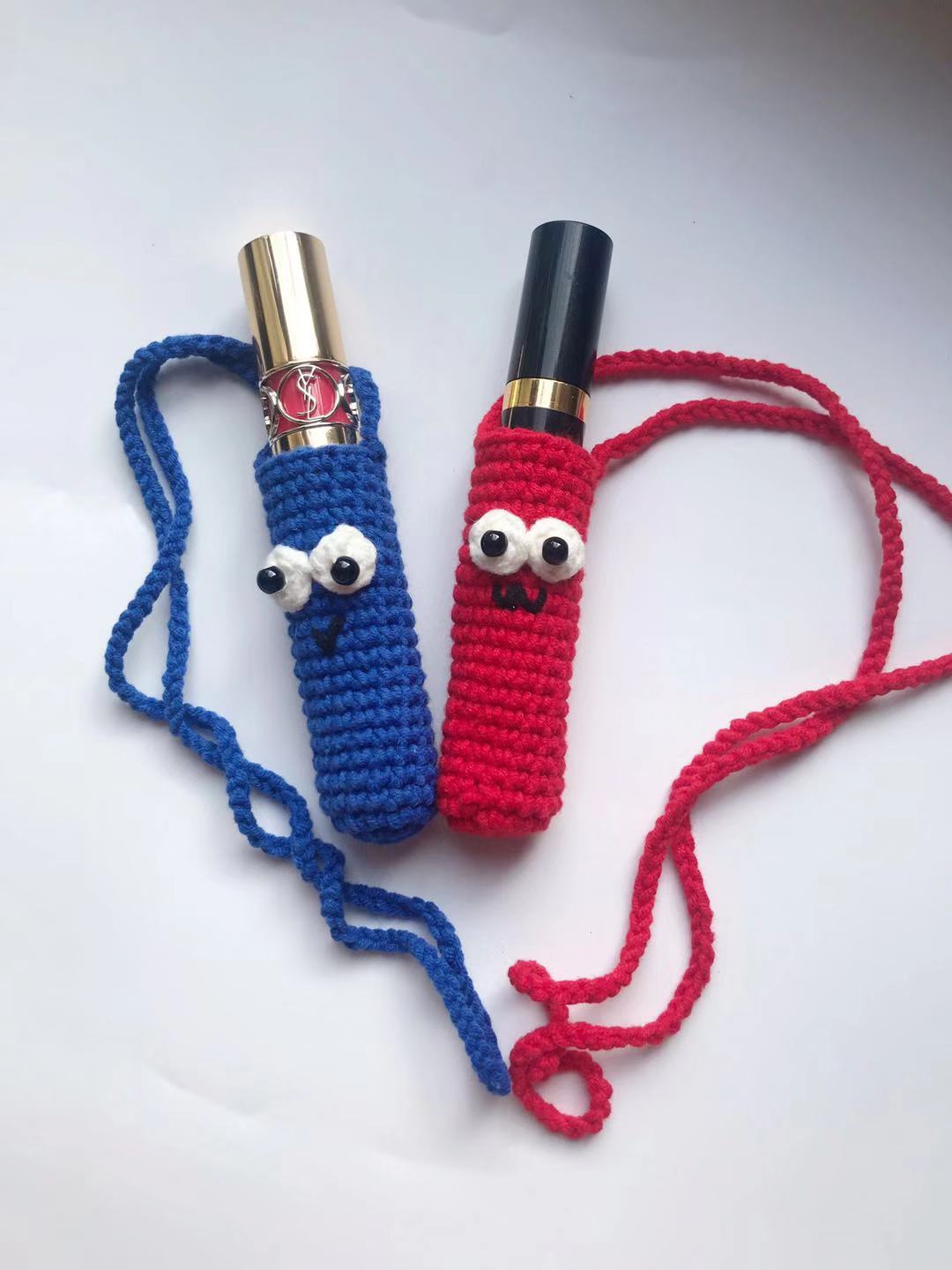 yomi Hand made Audio network Sesame Street Wool Red mouth Lipstick cover Lipstick Bag weave Lighter setsin the Accessories/Leather belt/Hat/Muffler , Clothing fabrics , Woolen category - from Buy2taobao.com to provide professional Taobao agent buy service