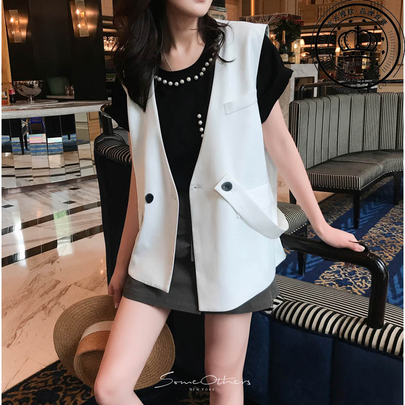 SomeOthers Small fragrant wind Outside the ride Easy Sleeveless Blazer Vest summer Thin section black vest coatin the Women's clothing/Boutique , Maga category - from Buy2taobao.com to provide professional Taobao agent buy service
