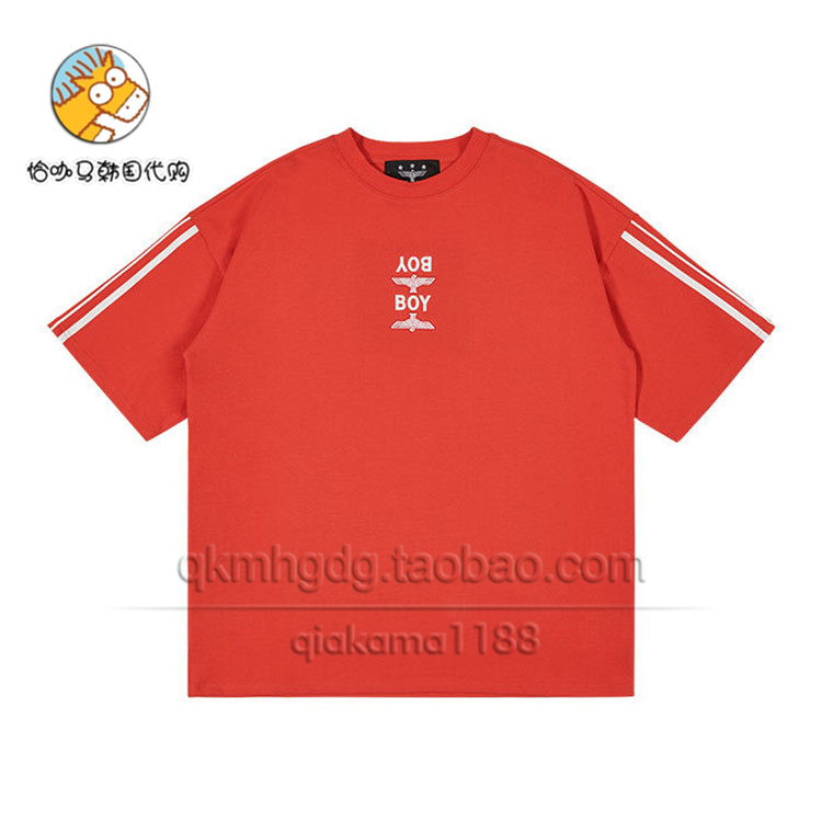 Korean Tide brand BOY KOREA LONDON Black and red Eagle printing leisure time Easy Short sleeved T-shirt TEEin the Women's clothing/Boutique , T-shirt category - from Buy2taobao.com to provide professional Taobao agent buy service
