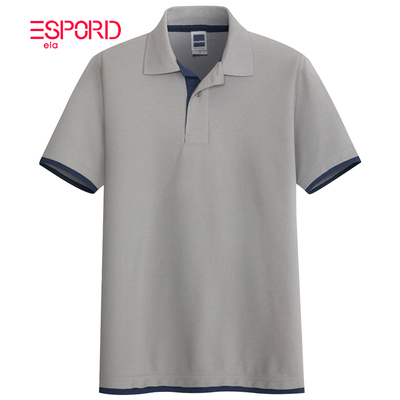 假两件双层袖口撞色POLO衫男短袖青中年翻领T恤潮男爸爸装保罗衫