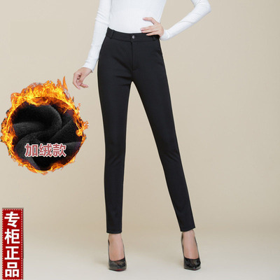 天天特价冬加绒西裤小脚裤休闲裤修身长裤九分裤职业女裤黑色裤子