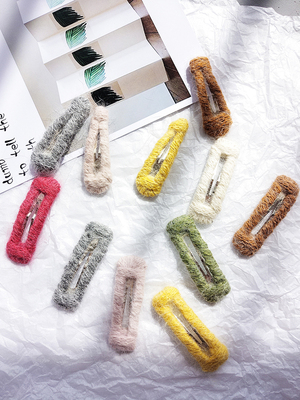 韩国2018秋冬针织新款毛线编织发夹 卡子女bb夹网红发卡甜美头饰