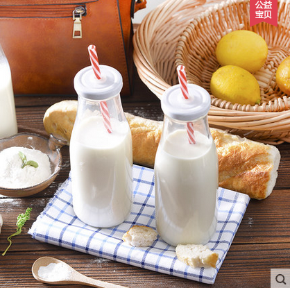 ZAKKA Glass Bottles of yogurt Juice bottles straw Portable Milk bottles transparent Beverage bottles Milk Cup self-helpin the Tableware , Tableware , Bottle/Tank category - from Buy2taobao.com to provide professional Taobao agent buy service