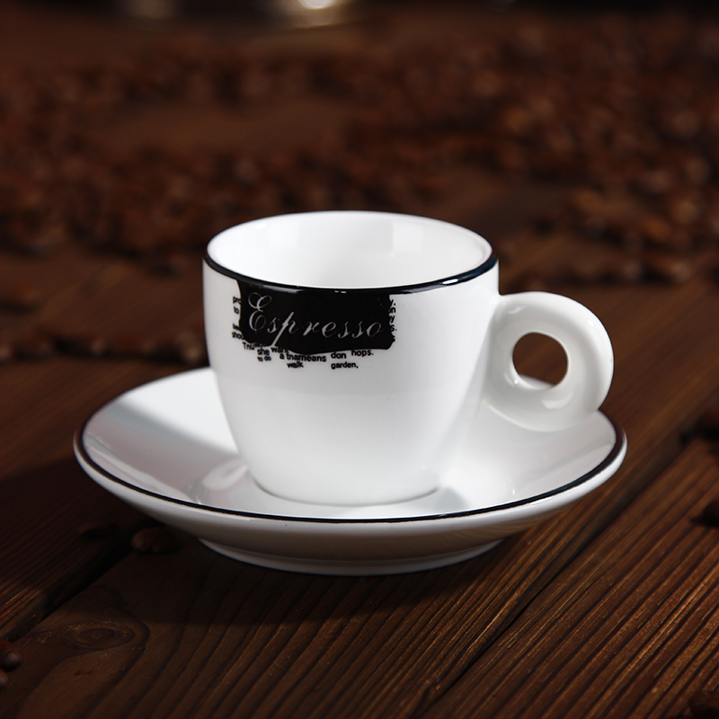 Coffee cup and saucer Simplicity suit ceramics Black line New products Espresso concentrate 70 Milliliter cuppingin the Tableware , Coffee , Mug category - from Buy2taobao.com to provide professional Taobao agent buy service