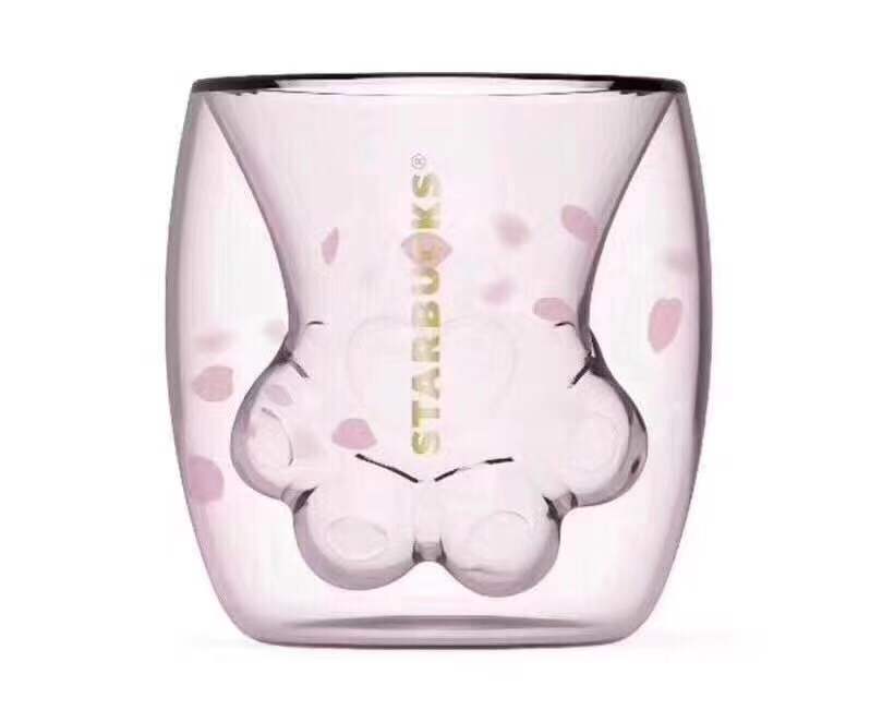 6oz Catlike double-deck glass Trill Red Bull Milk Cup Meng Meng transparent glass cherry blossoms Kittyin the Personalized custom/Design Services/DIY , Daily/Decorative custom , Custom cups , Mug category - from Buy2taobao.com to provide professional Taobao agent buy service
