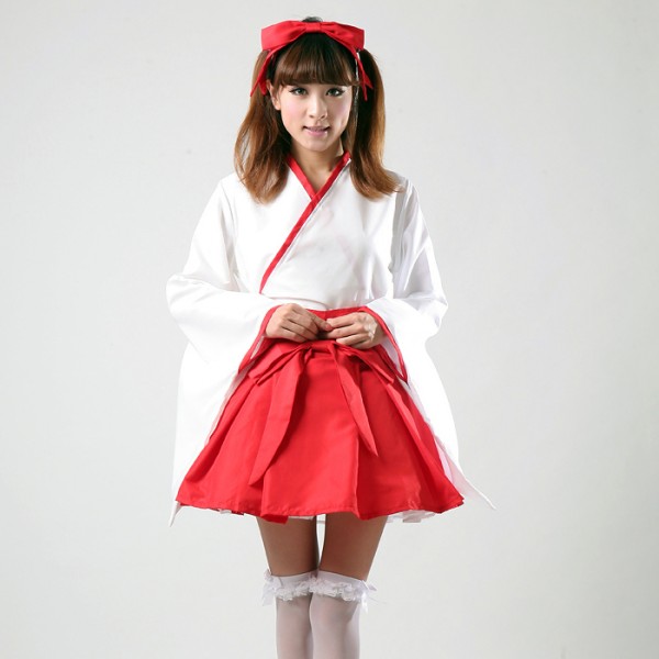 Japan Temple Psychic Adult Red Kimono COS Man Show Maid kimono Cosplay clothingin the Play mode/Anime/Periphery/cos/Board games , Cosplay Apparel/Props/Service , Cosplay Women category - from Buy2taobao.com to provide professional Taobao agent buy service